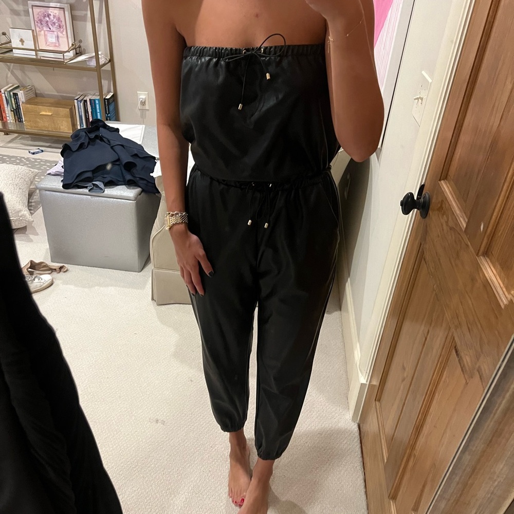 Amanda Uprichard Faux leather jumpsuit